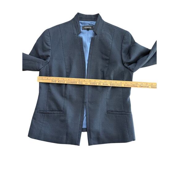 Talbots Women's Blue Wool Blend Micro Dot Blazer Jacket & Pants 2pec Set Size 10 - Picture 7 of 9